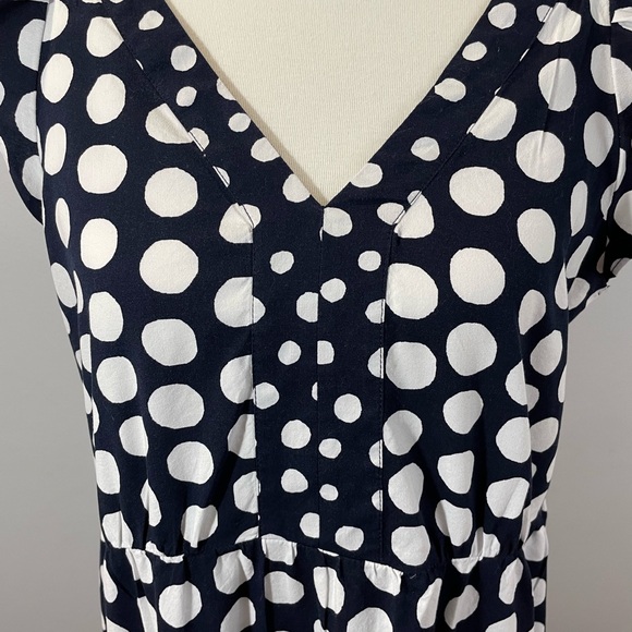 NWOT Loft Peasant Maxi Dress - Navy with White Polka Dots - Picture 4 of 8